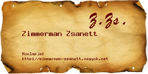 Zimmerman Zsanett névjegykártya